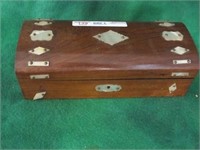VICT. GLOVE BOX W/ MOTHER OF PEARL - NO KEY