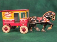 MARX TOY TOWN DAIRY HORSE & BUGGY