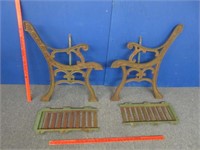vintage iron park bench parts