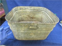 old square galvanized wash tub