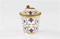 French porcelain covered cocoa cup