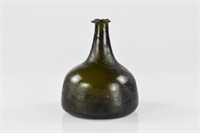 Georgian dark green glass wine bottle