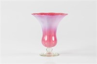 Tiffany Favrile glass footed vase