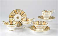 Eight 19th C English porcelain trios