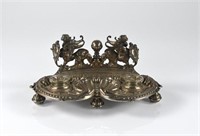 German silverplated figural ink stand