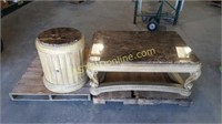 Matching Marble Top Coffee Table and End Table