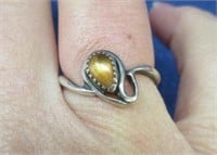 sterling silver stone ring - size 6