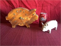 Pig Pair - Clock and Figurine Marked H453