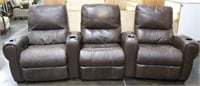 Faux Leather Home Theater Reclining Seating Couch