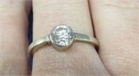 sterling silver cz bezel ring - size 8.5