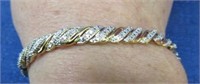 sterling 8 inch gold tone tennis bracelet