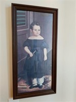 Framed Print of Little Girl & Hammer