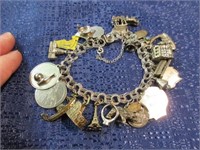 sterling silver charm bracelet (20+ charms)