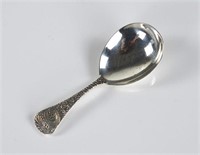 Late 19th C American silver caddy spoon