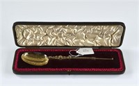 English silver gilt anointing spoon