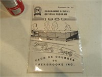 Programme de course de chevaux de Sherbrooke 1963