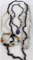 Freshwater pearl and gemstone necklaces