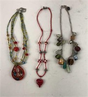 Glass necklaces - one sterling clasp