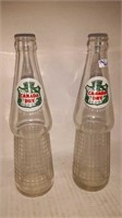Pair of vintage glass Canada Dry bottles