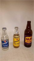 3 vintage glass pop bottles
