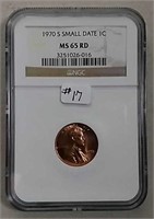 1970-S Small Date Lincoln Cent  NGC MS-65 RD