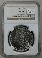 1885 Morgan Dollar  NGC MS-63