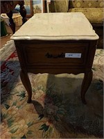 Marble top country French side table