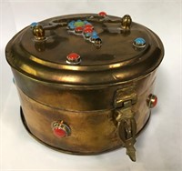 Brass Jeweled Box