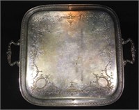Silver Plate Footed Tray