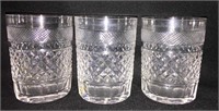 Set Of 3 Kosta Cut Crystal Cups