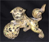 Oriental Gilt Decorated Fudog Sculpture