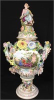 Monumental Porcelain Figural Decorated Urn