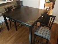 Pub table with jacknife leaf with 6 chairs