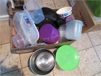 Box of plastic containers
