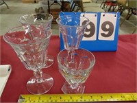 4 PCS HEISEY--3 WINE GLASSES & 1 SHERBERT