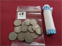 ROLL OF V-NICKELS Mixed dates