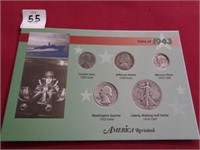 AMERICAN REVISITED COIN SET--5 COINS ON CARD