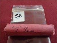 1--ROLL OF MISC. S MINT PENNIES--CIRCULATED