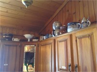 Grouping of items on top of kitchen cabinets