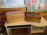 Pair of wooden boxes