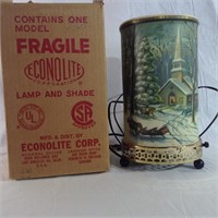 Vintage 1957 Econlite Motion lamp Winter scene