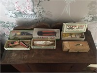 Fishing lures and cabinets, trunks, Deitz Light