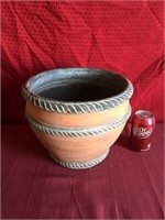 Nice Clay Flower Pot with Rope Trim