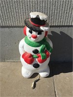 30" Vintage Yard Plastic Christmas Snowman