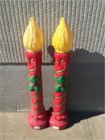 36" inch Vintage Yard Plastic Christmas Candles