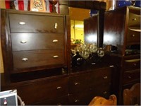 Dresser with Mirror and Night Stand