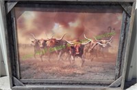 Day of the Horns Print In Rustic Frame