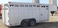 1996 Eby 16' aluminum goose neck stock trailer;