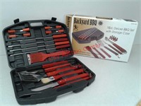 18 piece Deluxe BBQ Grill set with storage case