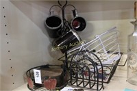 BASKET - NAPKIN STAND - MUGS IN STAND - ETC.
